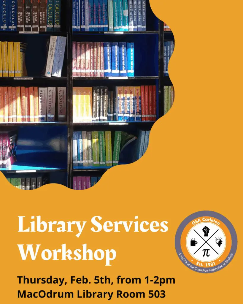 Library Services Workshop February 5th Room 503 MacOdrum Library 1-2pm